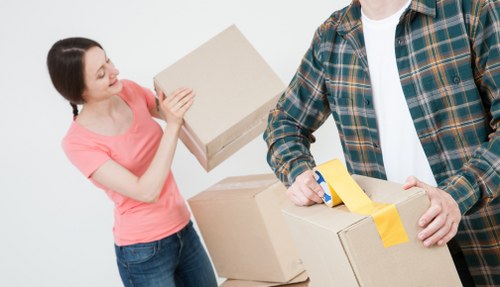 New flat relocation in Kingston with organized moving boxes