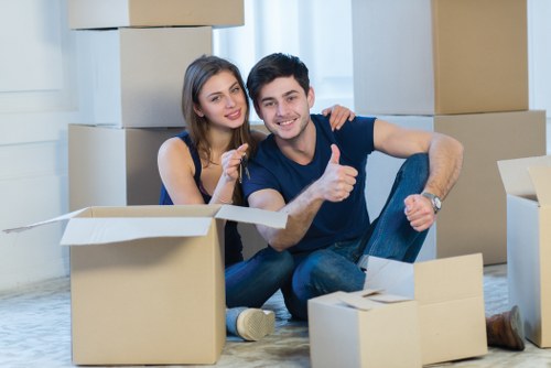 Moving team handling apartment access during Kingston flat removals